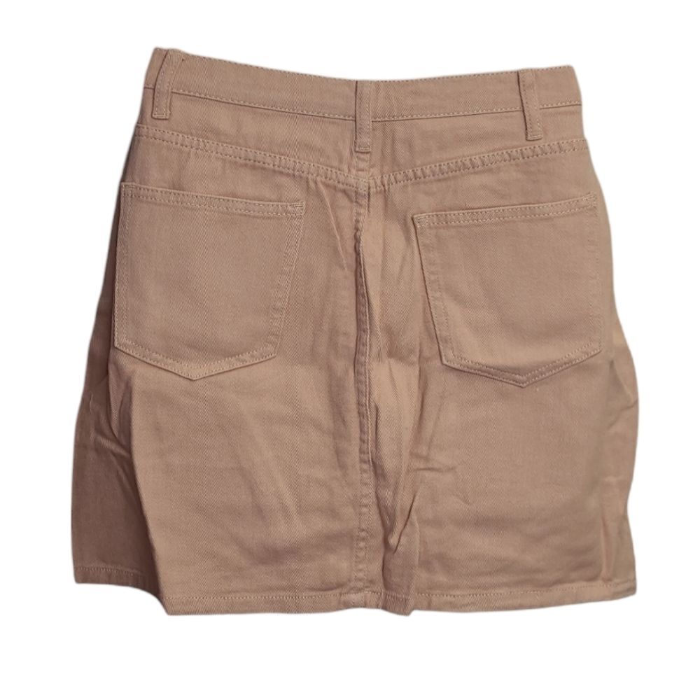 New Cider Pink Heart Pocket Front Button Denim Mini Skirt M — image 3 of 8